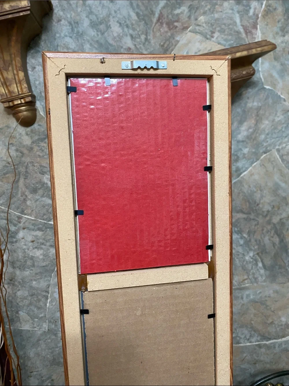 Kay lamb Shannon Wood Frame 2 Section Mirror vintage martins garage picture